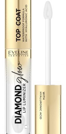 Eveline Diamond Glow Lip Luminizer Блеск для губ с гиалуроновой кислотой и витамином С | 01 Transparent Top Coat