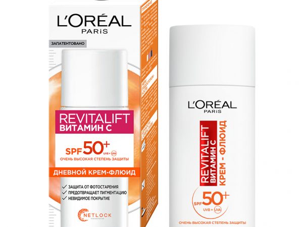 Крем-флюид для лица `LOREAL` `REVITALIFT` ВИТАМИН С SPF50+ дневной 50 мл