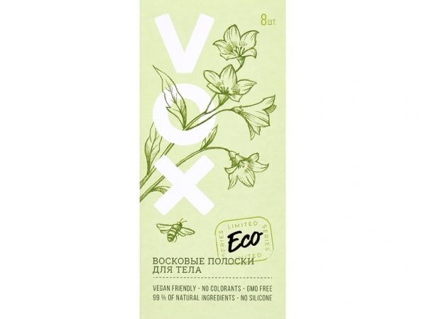 Полоски восковые для тела `VOX` ECO с экстрактом алоэ вера и аргановым маслом 8 шт