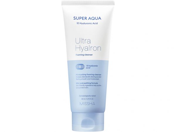 Пенка для умывания `MISSHA` `SUPER AQUA` ULTRA HYALRON очищающая для снятия макияжа 200 мл